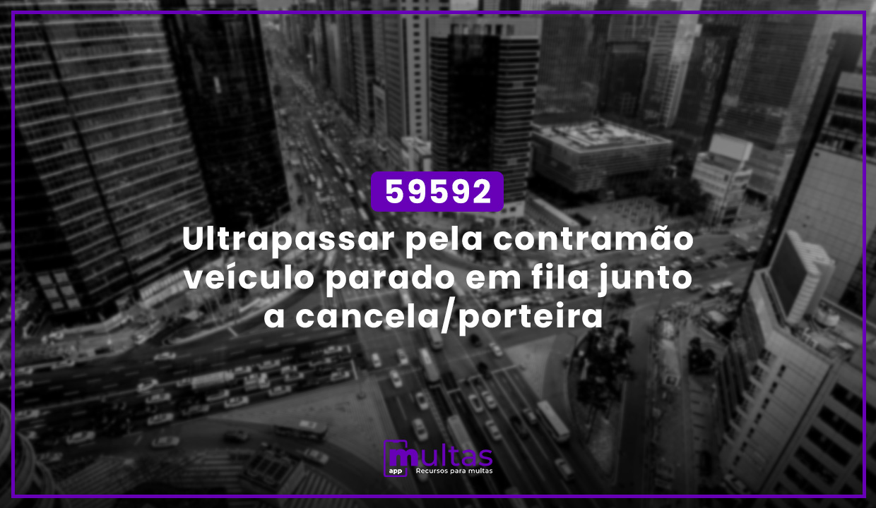 59592 - Ultrapassar pela contramão veículo parado em fila junto a ...